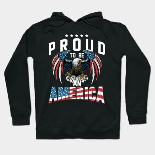 Proud To Be An American Graphic Eagle American Flag Ribbon Hoodie